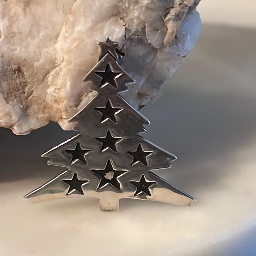 Sterling Silver Christmas Tree Brooch